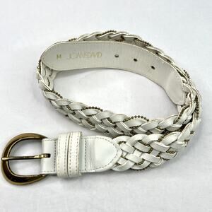Vintage Joan & David White & Gold Leather Belt M